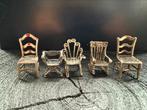 5 zilveren miniatuur stoeltjes, Ophalen of Verzenden