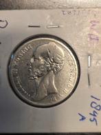 1845 Willem II 1 Gulden, Postzegels en Munten, 1 gulden, Zilver, Ophalen of Verzenden, Losse munt