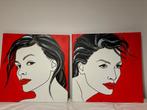 2x Bianca Vellekoop: vrouwenportretten, 2004 en 2005, Ophalen, Zo goed als nieuw, Schilderij, 75 cm of meer