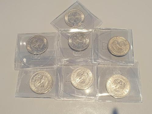 7x 5 mark van Hindenburg, elk 13.88 gr .900 zilver (1), Postzegels en Munten, Edelmetalen en Baren, Zilver, Ophalen of Verzenden