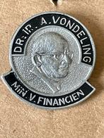 Dr. Ir. A. Vondeling Speldje, Verzamelen, Speldjes, Pins en Buttons, Ophalen of Verzenden, Gebruikt, Overige onderwerpen, Speldje of Pin