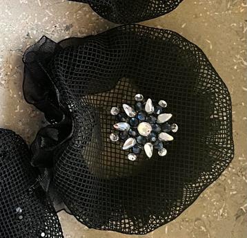 Custom made haarnetje navy/crystal beschikbaar voor biedingen