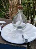 Super leuke kaarsen houder (blakertje)+ glazen bol*brocante, Overige materialen, Gebruikt, Ophalen of Verzenden, Crème