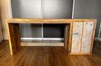 Steigerhouten bureau met kast - multifunctioneel, Huis en Inrichting, Ophalen, Gebruikt, Bureau