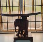 Vintage houten bijzettafeltje/sidetable handgemaakt, Ophalen, Gebruikt, Rechthoekig, Minder dan 55 cm