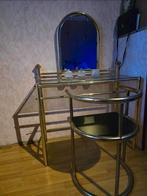 Hollywood Regency Vanity Kaptafel, Ophalen, Gebruikt, Metaal of Aluminium, 100 tot 150 cm