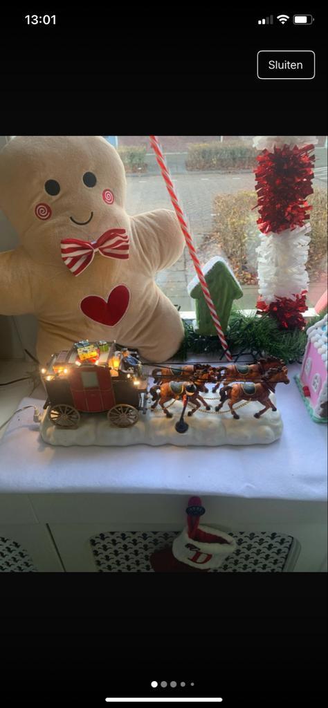 Kerst koets met licht en geluid, Diversen, Kerst, Gebruikt, Ophalen of Verzenden