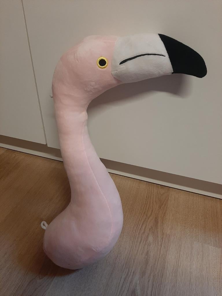 Flamingo kop knuffel wanddecoratie, Ophalen of Verzenden