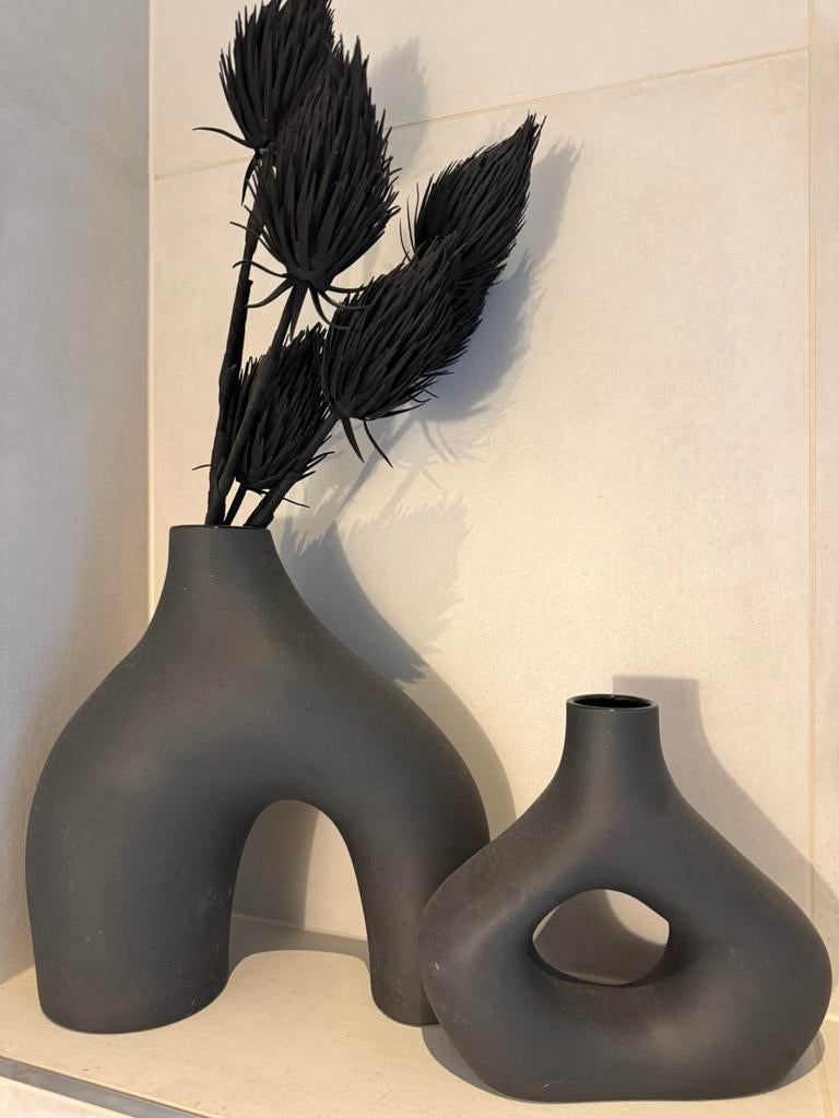 H&M Home vazen zwart, Huis en Inrichting, Woonaccessoires | Vazen, Ophalen, Zwart, Nieuw, Glas