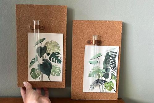 Lijstjes met kurk en reageerbuisjes, Antiek en Kunst, Antiek | Wandborden en Tegels, Ophalen of Verzenden
