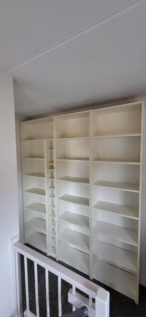 Ikea Billy's wit (versie jaren 90), Huis en Inrichting, Kasten | Boekenkasten, Gebruikt, 150 tot 200 cm, 200 cm of meer, 25 tot 50 cm