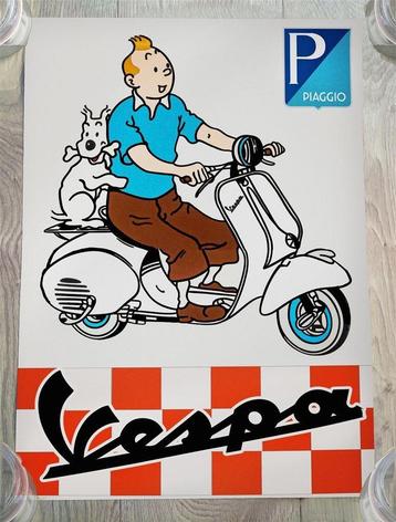 TIN TIN KUIFJE VESPA PIAGGIO Poster 40x60cm beschikbaar voor biedingen