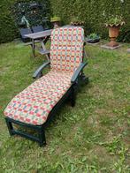 Ligbed met dik kussen voor in de tuin etc., Ophalen, Zo goed als nieuw, Kunststof, Verstelbaar