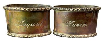 Set zilveren servetringen .800 zilver in originele doos beschikbaar voor biedingen