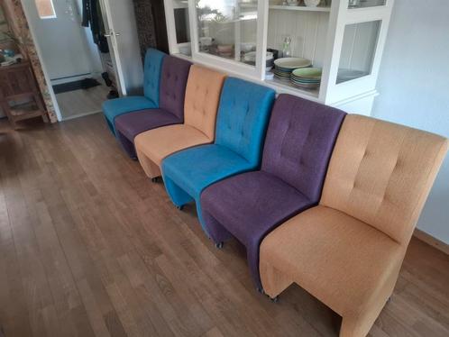 Eetkamerstoelen met wieltjes, goed voor een 2e leven, Huis en Inrichting, Banken | Sofa's en Chaises Longues, Gebruikt, Ophalen