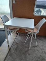 Kleine eettafel met 2 stoelen, Ophalen, Gebruikt, Vierkant, 50 tot 100 cm