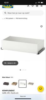 Gezocht: Ikea Komplement Lade Wit 75x35cm, Kunststof, Nieuw, Minder dan 100 cm, Met lade(s)