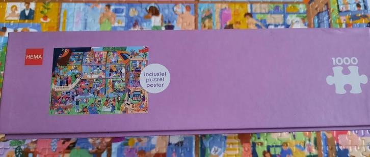 Hema puzzel, 1.000 stukjes, limited edition & puzzelposter, Hobby en Vrije tijd, Denksport en Puzzels, Zo goed als nieuw, Legpuzzel