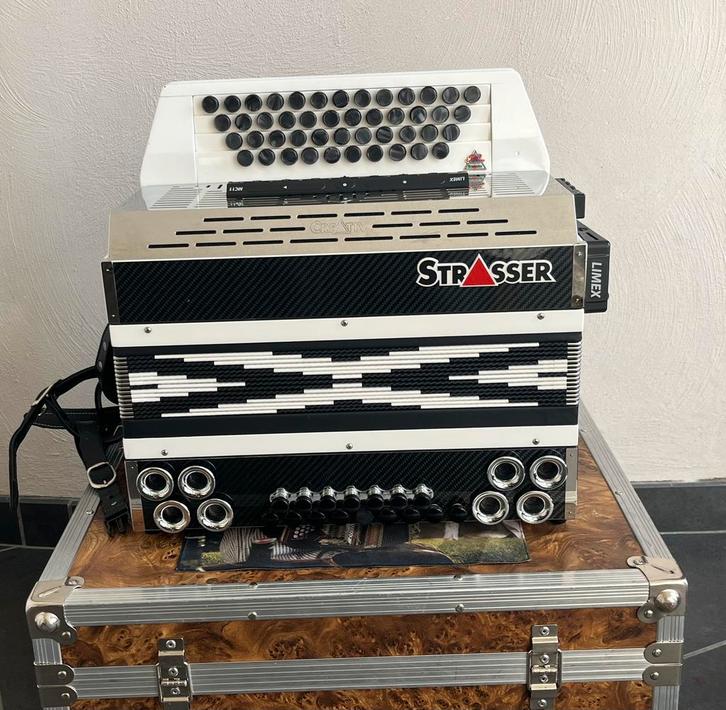 Strasser creativ carbon GCFB limex steirische harmonica, Muziek en Instrumenten, Accordeons, Zo goed als nieuw, Knopaccordeon