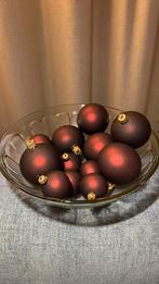 Kerstballen mat bordeaux rood 12 stuks, Diversen, Kerst, Ophalen of Verzenden, Gebruikt