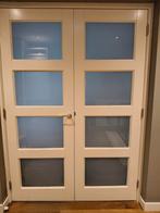 Dubbele stompe deur met mat glas, Ophalen, Gebruikt, Binnendeur, Glas
