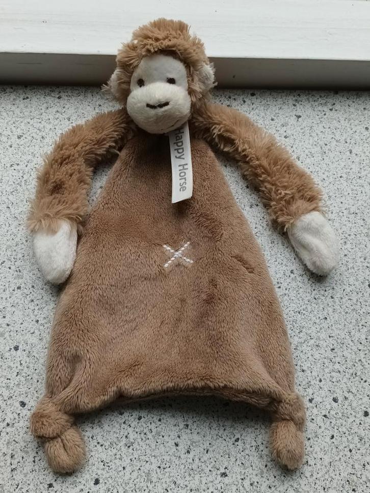 Knuffeldoek aap of aapje Monkey Micky Happy Horse bruin, Kinderen en Baby's, Speelgoed | Knuffels en Pluche, Zo goed als nieuw