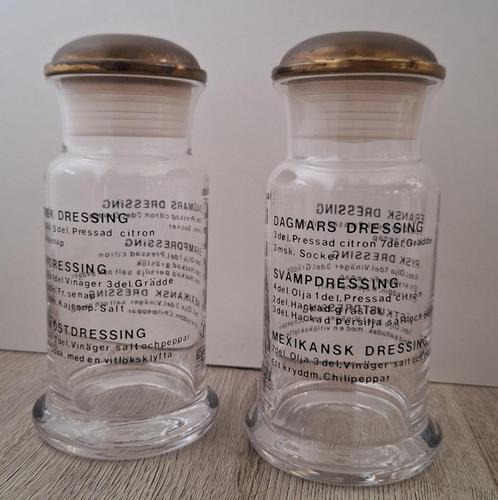 2 Sea Glasbruk Kosta dressingglazen met deksel uit Zweden, Antiek en Kunst, Antiek | Glas en Kristal, Ophalen of Verzenden