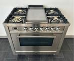 ❗ Luxe Fornuis Boretti 90cm rvs + rvs frytop 1 grote oven, 60 cm of meer, Ophalen of Verzenden, Zo goed als nieuw, Energieklasse A of zuiniger