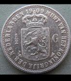 halve gulden Wilhelmina 1909 kavel nr 306, ½ gulden, Verzenden, Zilver, Koningin Wilhelmina