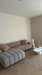 Naturel kleur boucle bank, Ophalen, Zo goed als nieuw, Stof