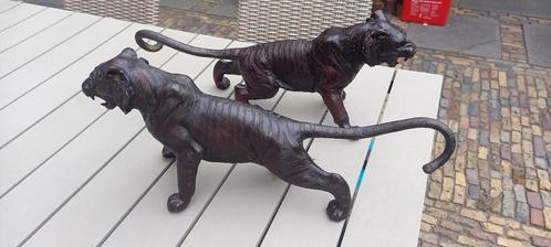 2 PRACHTIGE IDENTIEKE ZEER OUDE BRONZEN TIJGERS A 7 1/2 KG L, Antiek en Kunst, Kunst | Designobjecten, Ophalen of Verzenden