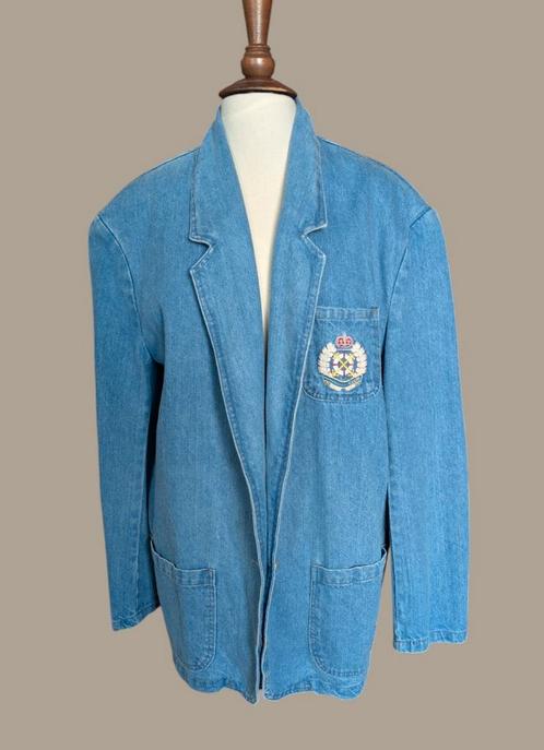 Jeans blazer, denim, vintage jaren '80 - maat 46 - 48, Kleding | Dames, Grote Maten, Zo goed als nieuw, Jasje of Colbert, Blauw