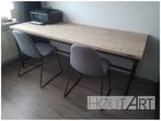 Bureau zwarte steigerbuis met steigerhout NIEUW, Huis en Inrichting, Bureaus, Info@hout-art.nl, Nieuw, Ophalen of Verzenden, Hoeves 3 in Schijndel