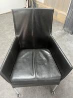 6 Zwarte lederen stoel, Gebruikt, Zwart, Leer, Ophalen of Verzenden