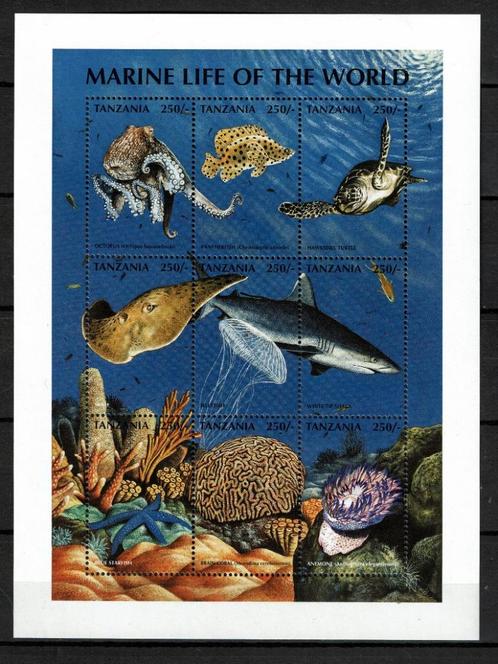 tanzania 1998 pf blok zeeleven vissen  koraal schildpad, Postzegels en Munten, Postzegels | Thematische zegels, Postfris, Dier of Natuur
