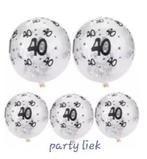 40 jaar confetti ballonnen- 5 stuks nr C647, Ophalen of Verzenden, Nieuw, Versiering, Verjaardag