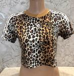 Adidas Leopard crop top zeldzaam zgan XS safari panterprint, Bruin, Ophalen of Verzenden, Zo goed als nieuw, Korte mouw