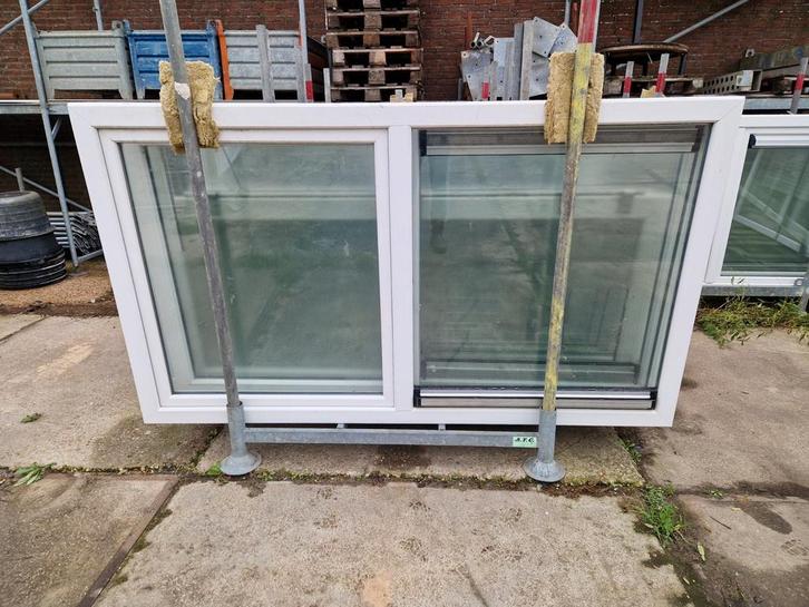 Kunstof kozijnen met dubbel glas hr++ 2.36 x 1.37. Zgan, Doe-het-zelf en Verbouw, Glas en Ramen, Zo goed als nieuw, Gevelraam of Ruit