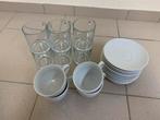 Koffie- en theekopjes met schotels, Ophalen, Gebruikt, Glas, Effen