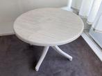 1 kunststof tuintafel wit rond, Tuin en Terras, Ophalen, Gebruikt, Rond, Kunststof