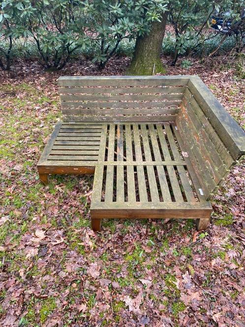 Gloster hardhouten loungeset hoekopstelling, Tuin en Terras, Tuinsets en Loungesets, Gebruikt, Loungeset, Hardhout, 6 zitplaatsen