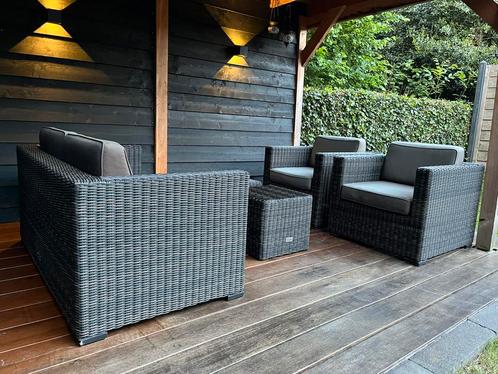 Hartman tuinset, bank, 2 fauteuiltjes en 2 hockers, Tuin en Terras, Tuinsets en Loungesets, Gebruikt, Kunststof, Bank, Ophalen