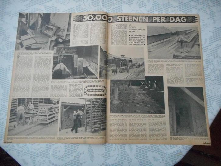 Steenfabrieken. 50000 Stenen per dag. 1939., Verzamelen, Tijdschriften, Kranten en Knipsels, Knipsel(s), Nederland, 1920 tot 1940