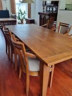 Eetkamertafel, Huis en Inrichting, Stoelen, Ophalen, Zo goed als nieuw, Bruin, Vijf, Zes of meer stoelen