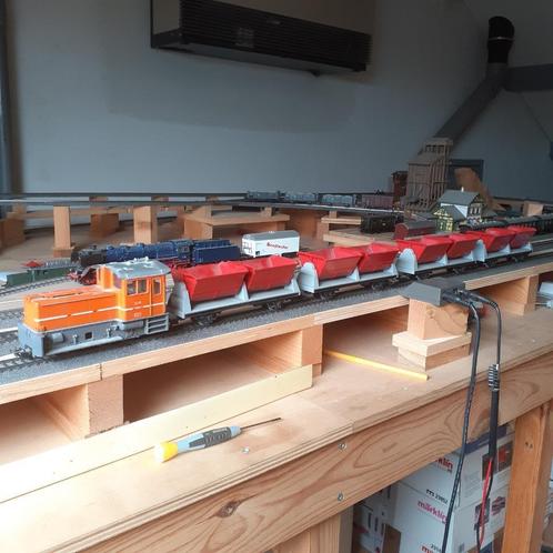 Marklin Minex diesellok en 4 x kiepwagen, Hobby en Vrije tijd, Modeltreinen | Overige schalen, Gebruikt, Wisselstroom, Märklin