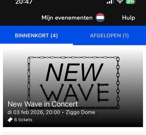 New Wave Concert 3 februari, Tickets en Kaartjes, Evenementen en Festivals, Drie personen of meer