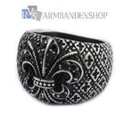 RVS floral ring franse lelie ring gothic edelstaal Bikers, Sieraden, Tassen en Uiterlijk, Ringen, 20 of groter, Nieuw, Dame, Zilver