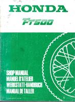 Honda FT500 shop manual werkplaatsboek, Ophalen of Verzenden, Honda