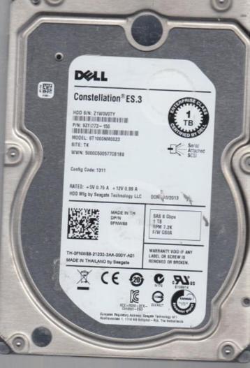 Dell ST1000NM0023, Z1W, TK, PN 9ZM273-150, FW GS0D, Dell 1TB beschikbaar voor biedingen