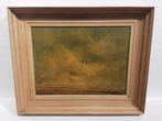 Landschap bij zonsondergang - Olieverf op doek, gesigneerd, Ophalen of Verzenden